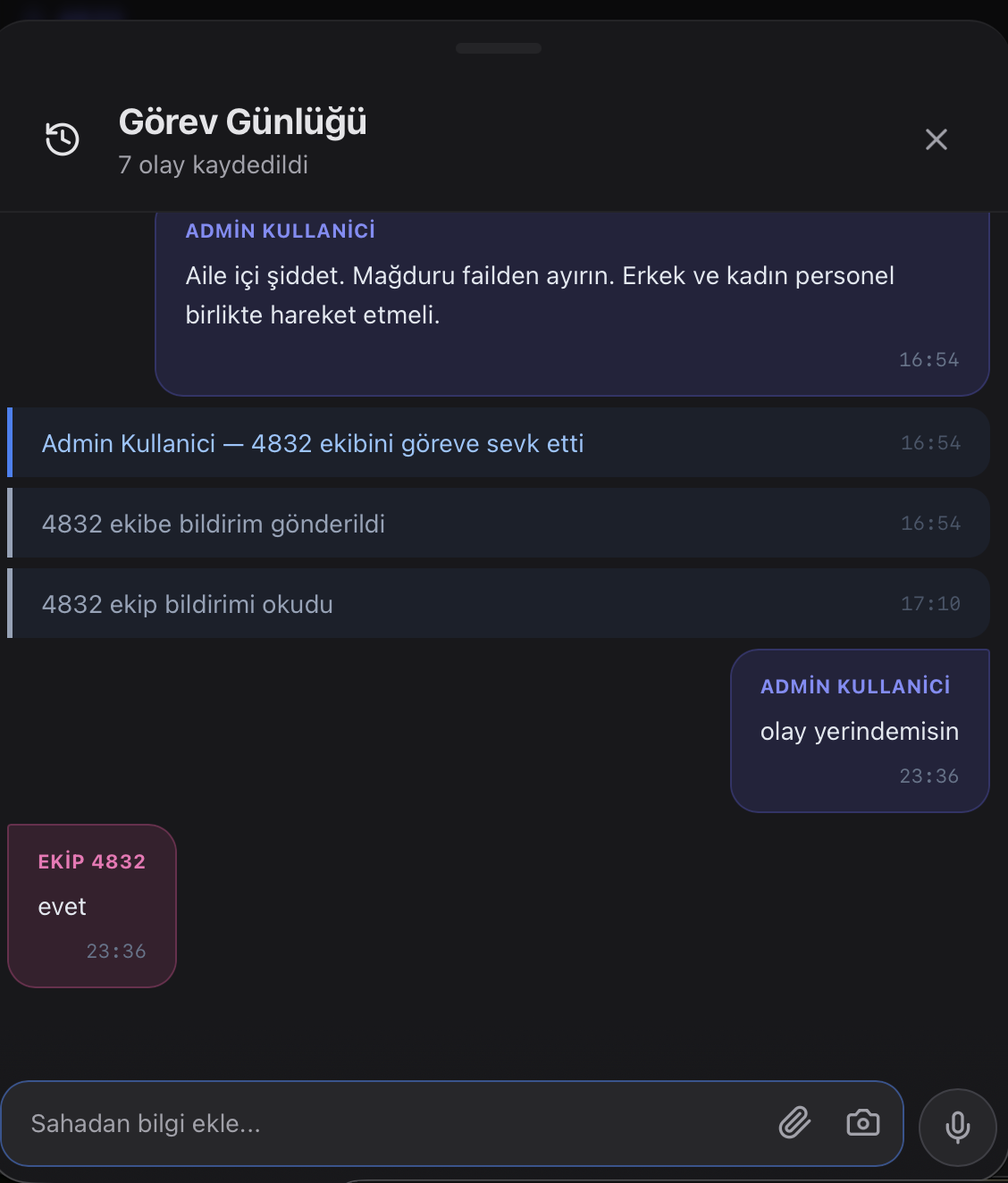 Mobil — Görev Günlüğü